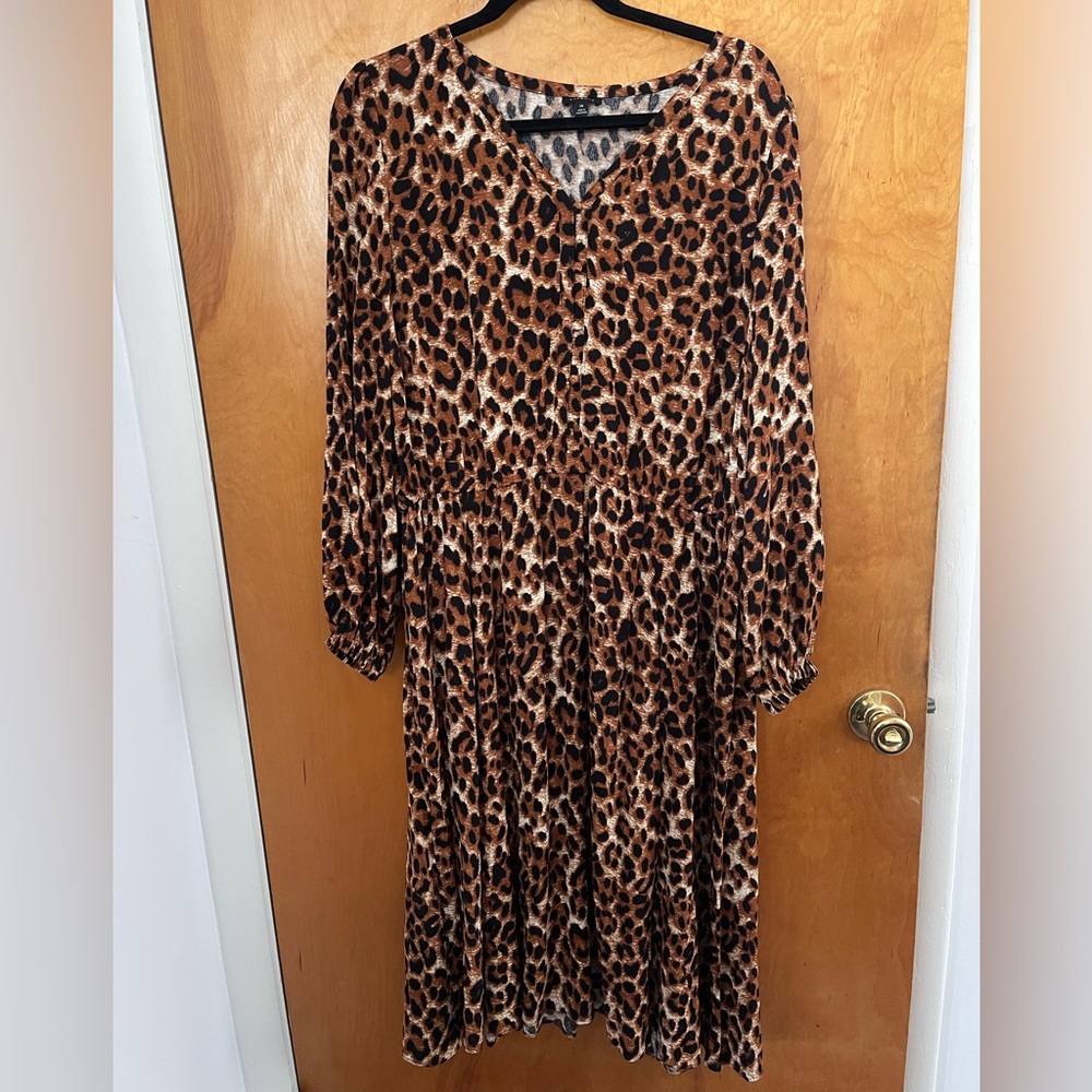 Talbot leopard print fit and flare dress